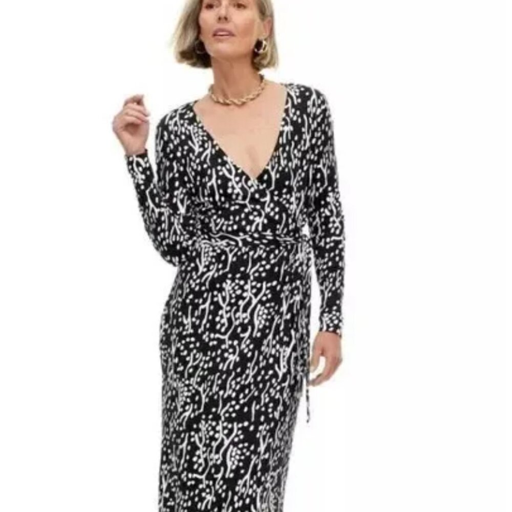 Diane von Furstenberg x Target Wrap Dress – Black & White Sea Spots – NWT